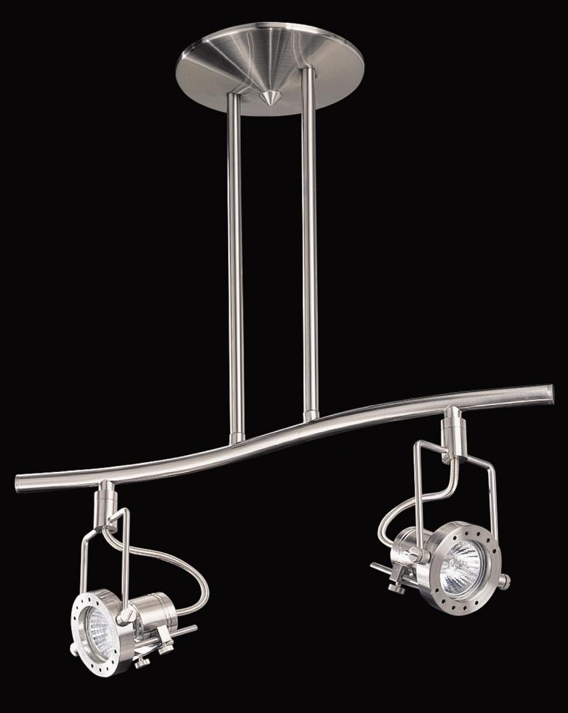 ERIS series 2-Light Satin Nickel fixed rail fixture