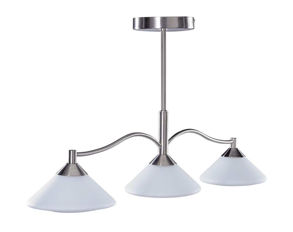 Three Light Satin Nickel Island Light