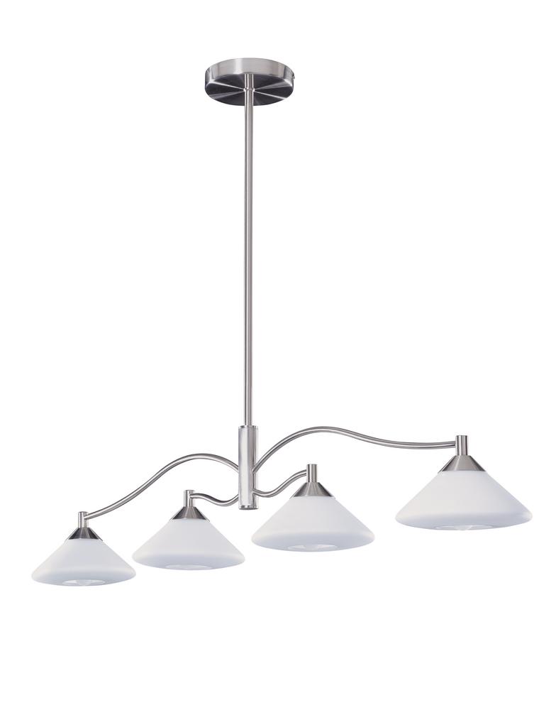 Four Light Satin Nickel Island Light