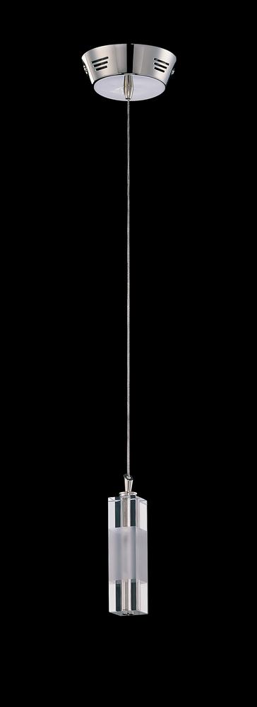 One Light Polished Nickel Down Mini Pendant