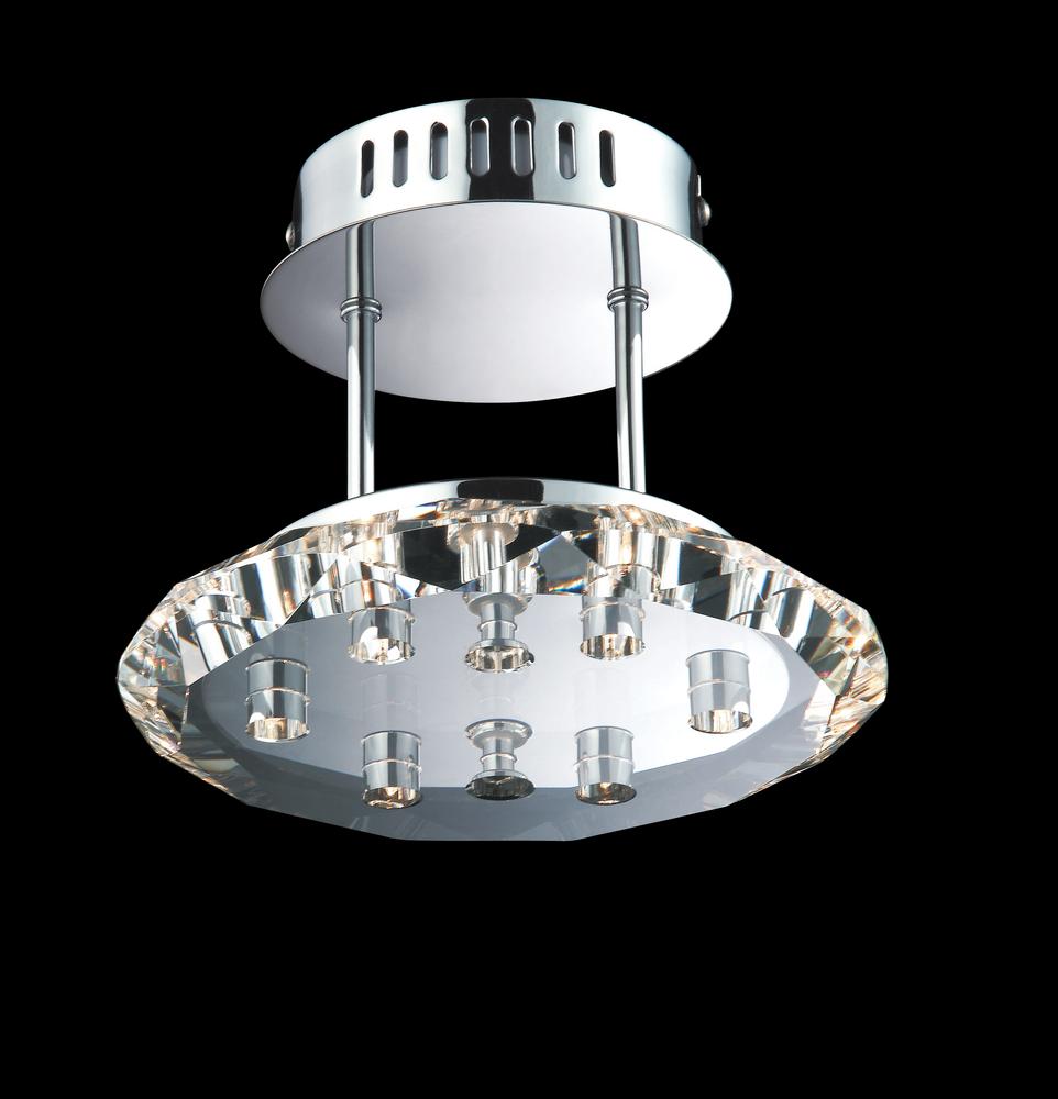 6 light Crystal Semi-Flush