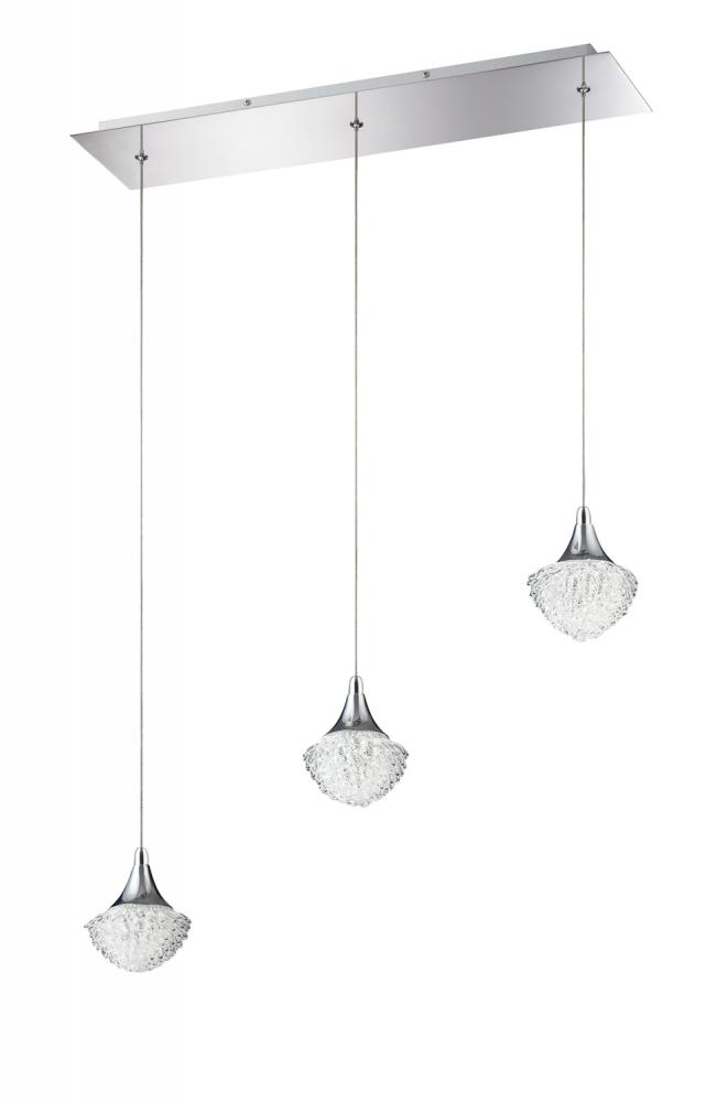 ICICLE series 3-Light Chrome Pendant Bar