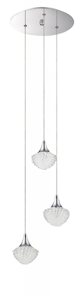 ICICLE series 3-Light Chrome Pendant Pan
