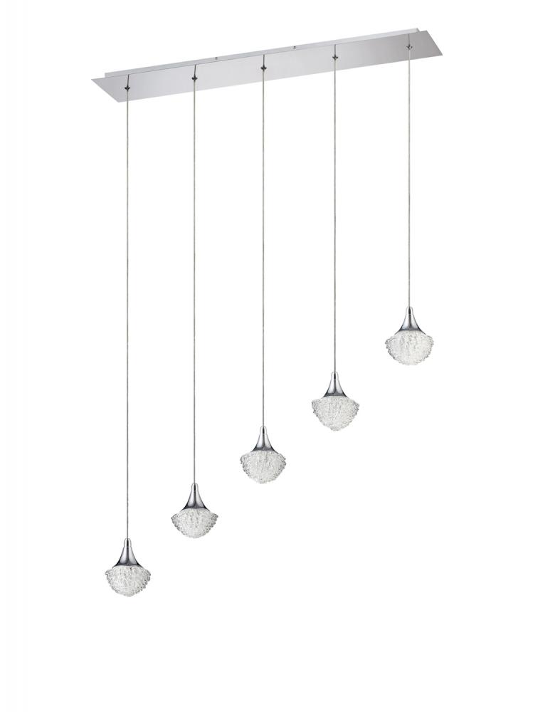 ICICLE series 5-Light Chrome Pendant Bar