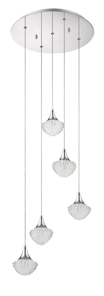 ICICLE series 5-Light Chrome Pendant Pan