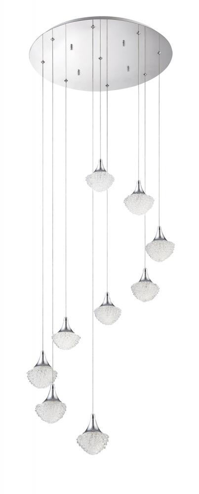 ICICLE series 9-Light Chrome Pendant Pan