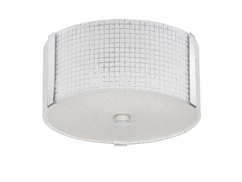 GLACIER series 3-Light 12&#34; Chrome Flush or Semi-Flush convertible fixture