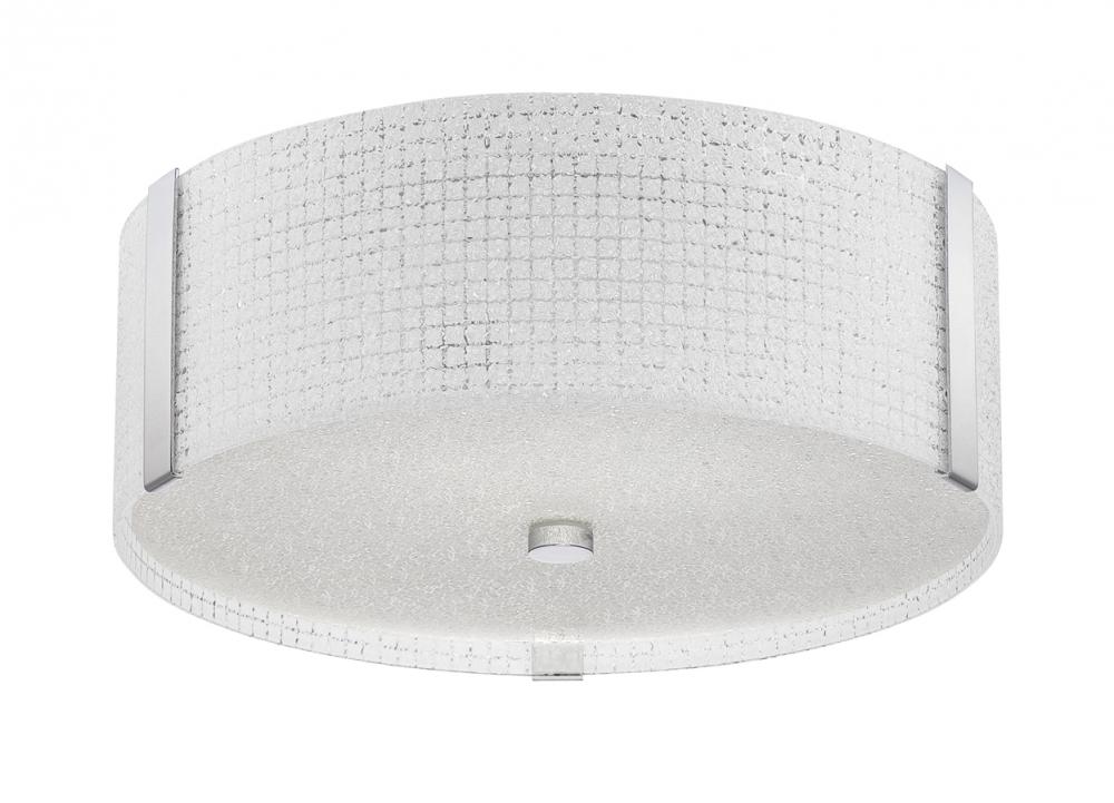 GLACIER series 3-Light 16&#34; Chrome Flush or Semi-Flush convertible fixture