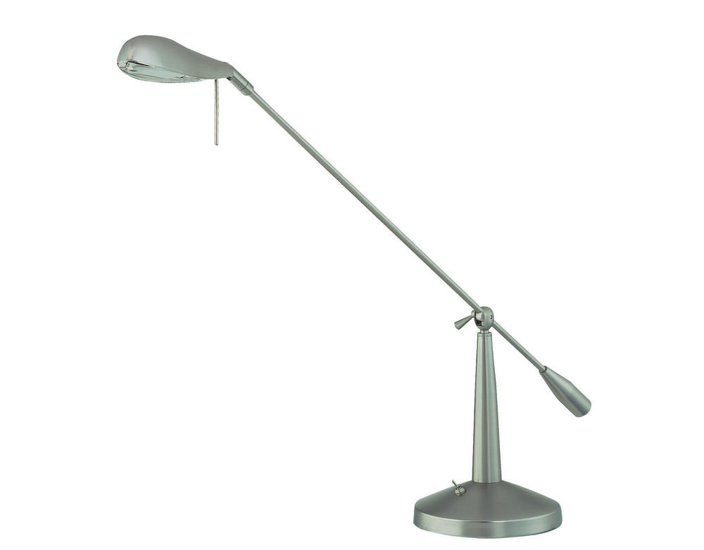 One Light Satin Nickel Desk Lamp