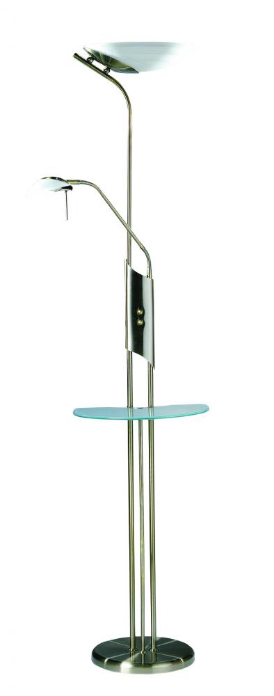 One Light Antique Brass Floor Lamp