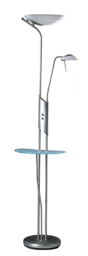 One Light Satin Steel Floor Lamp
