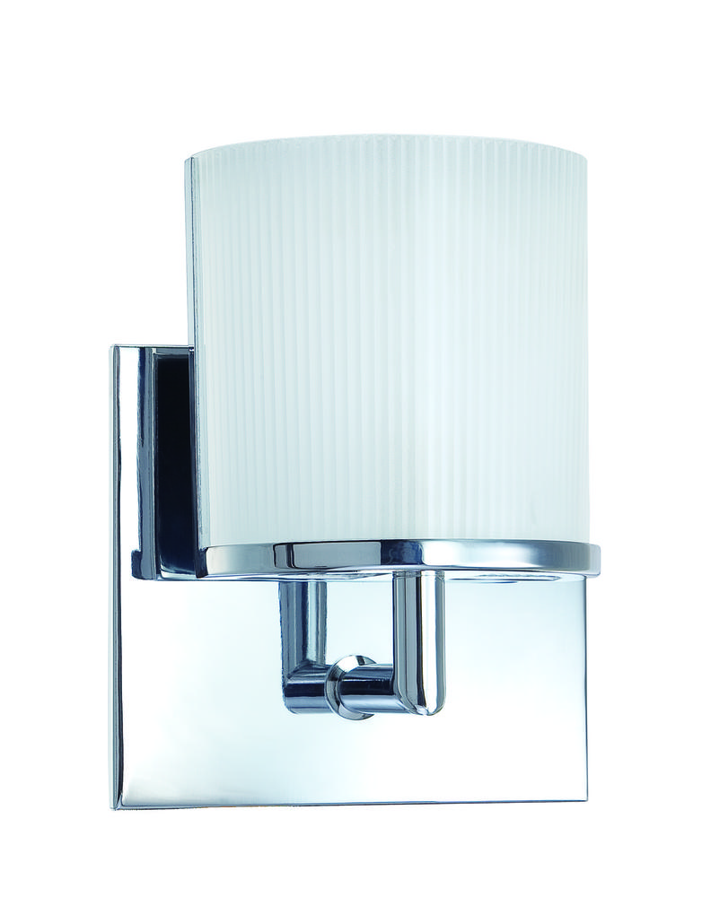 One Light Chrome Bathroom Sconce