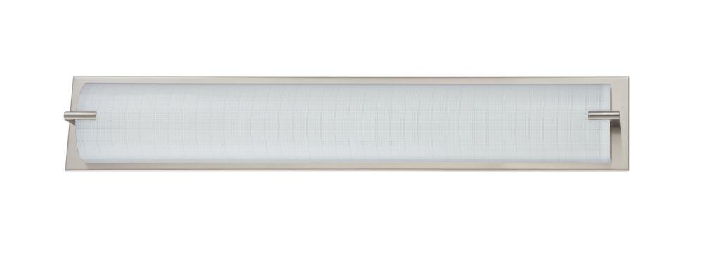 PARAMOUNT series 5-Light Satin Nickel Vanity with Linen Glass Shade