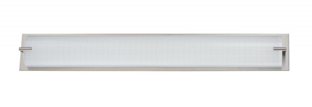 PARAMOUNT series 6-Light Satin Nickel Vanity with Linen Glass Shade