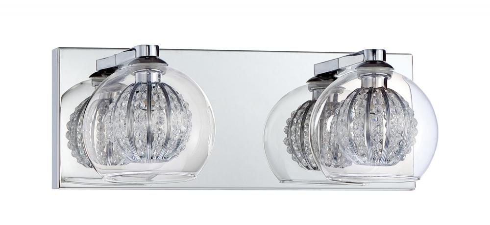 SIENA series 2-Light Chrome Bath Light