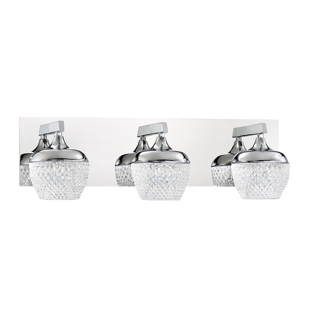 ARIKA series 3-Light 15 Watt Chrome Integrated LED Bath Light