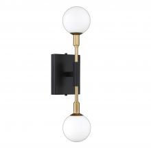 Kendal PF100-2LWL-BLK/BRS - 2 LIGHT WALL SCONCE