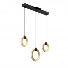 Kendal PF328-3LBR-BLK/BRS - Circols 3-Light LED Pendant Bar