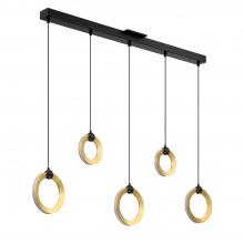 Kendal PF328-5LBR-BLK/BRS - Circols 5-Light LED Pendant Bar