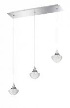 Kendal PF43-3LBR-CH - ICICLE series 3-Light Chrome Pendant Bar