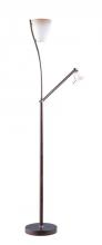 Kendal TC4046-ORB - IBIS series 72 in. Oil Rubbed Bronze Caspian glass Torchiere Floor Lamp with Reading Light