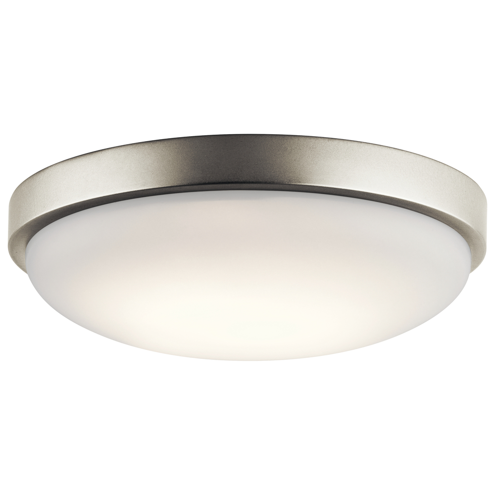 Ceiling Space 11.5" LED Commercial Flush Mount with White Acrylic Diffuser in Brushed Nickel