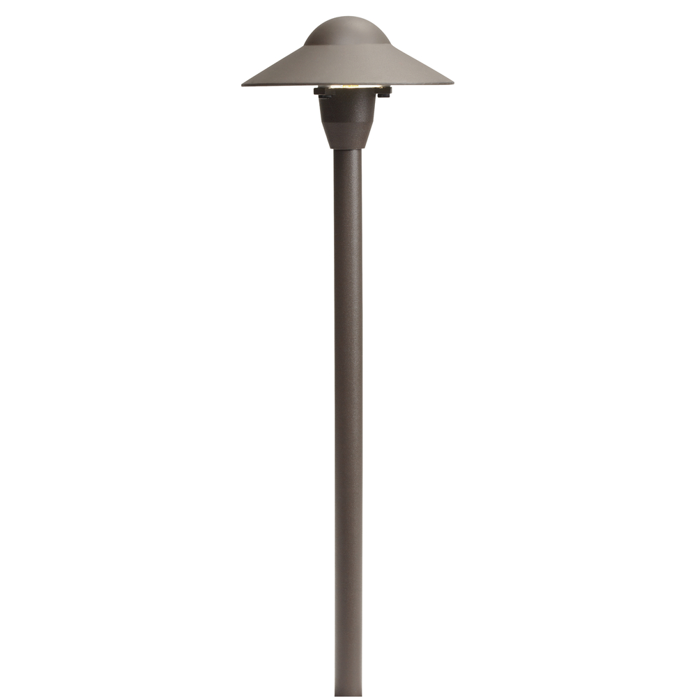 12V Cast Brass 6" Dome Path Light Textured Architectural Bronze