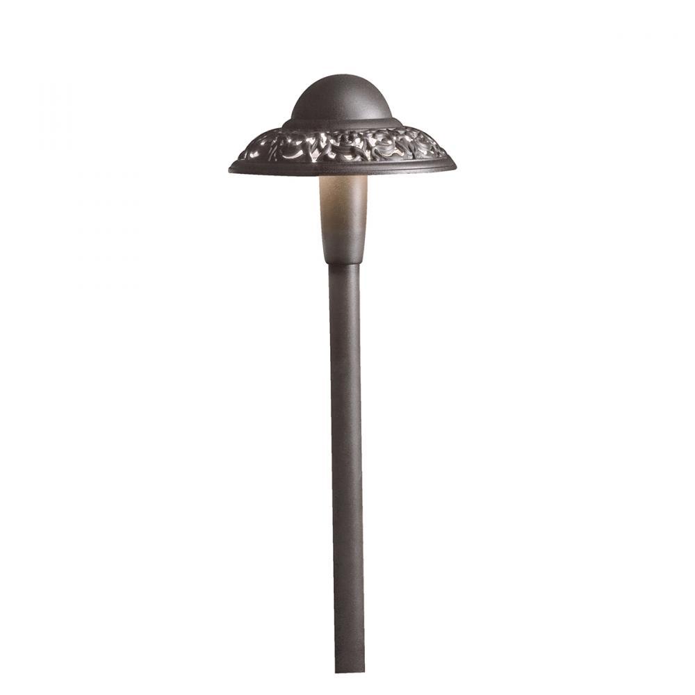 Pierced Dome 2700K LED Path Light Textured Architectural Bronze