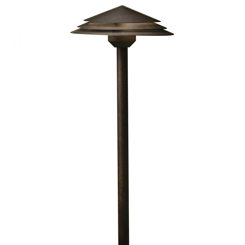 Round Tiered 2700K LED Path Light Aged Bronze