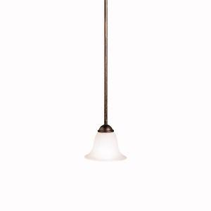 Dover 5.5" 1 Light Mini Pendant with Alabaster Swirl Glass in Tannery Bronze
