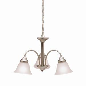 Wynberg 13" 3 Light Chandelier with Satin Etched Glass in Brushed Nickel