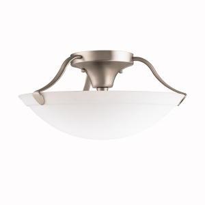 15.5" 3 Light Semi Flush Brushed Nickel