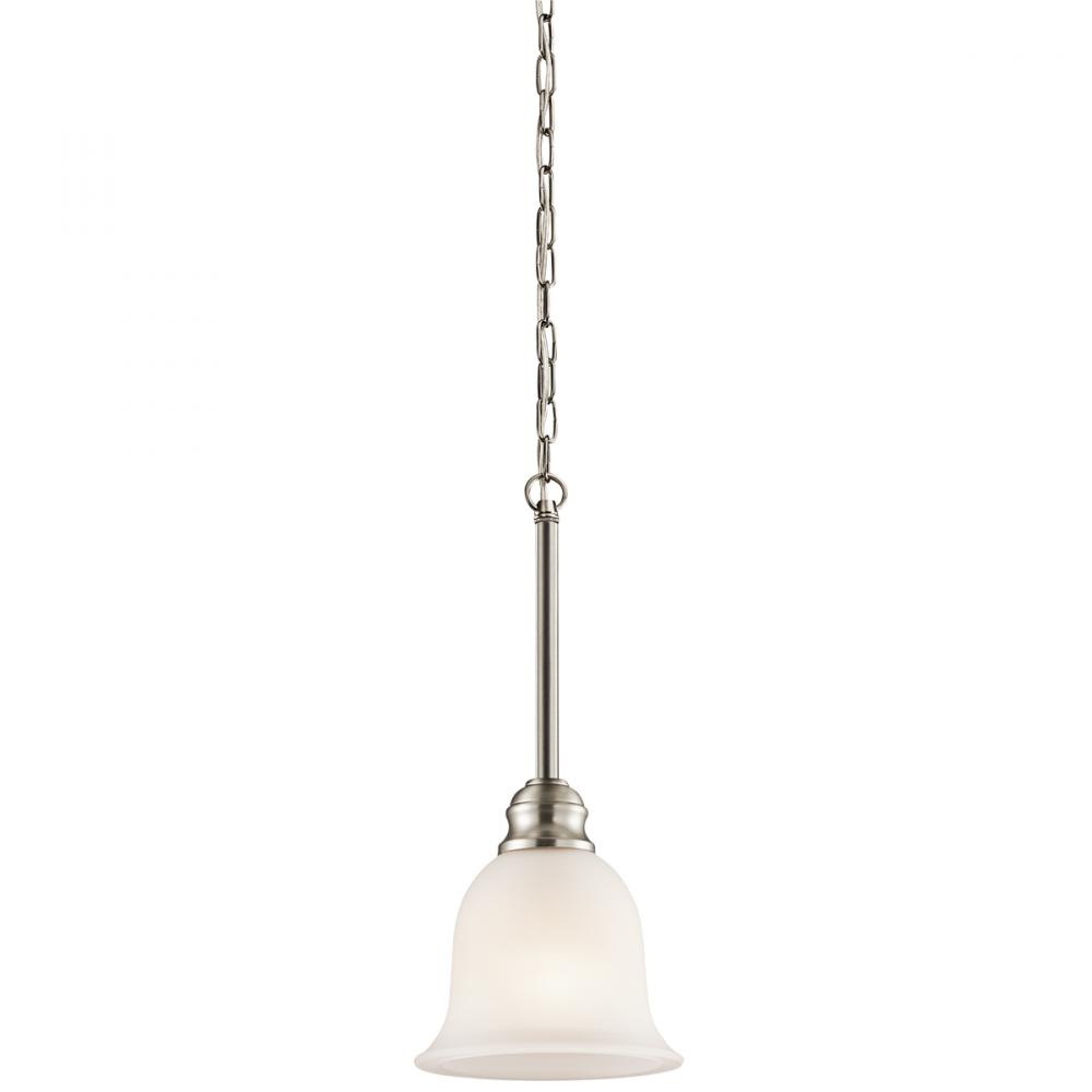 Tanglewood™ 6.25" 1 Light Mini Pendant with LED Bulb Brushed Nickel