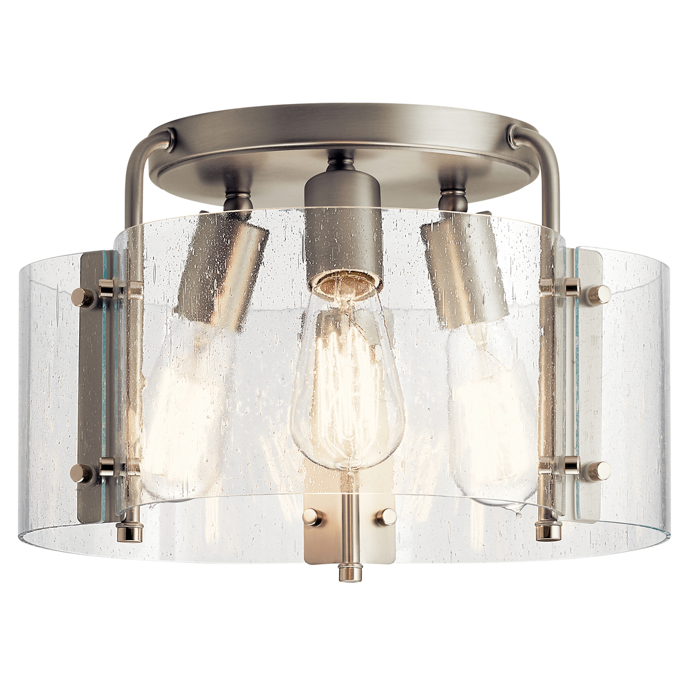 Thoreau 14" 3 Light Semi Flush Brushed Nickel