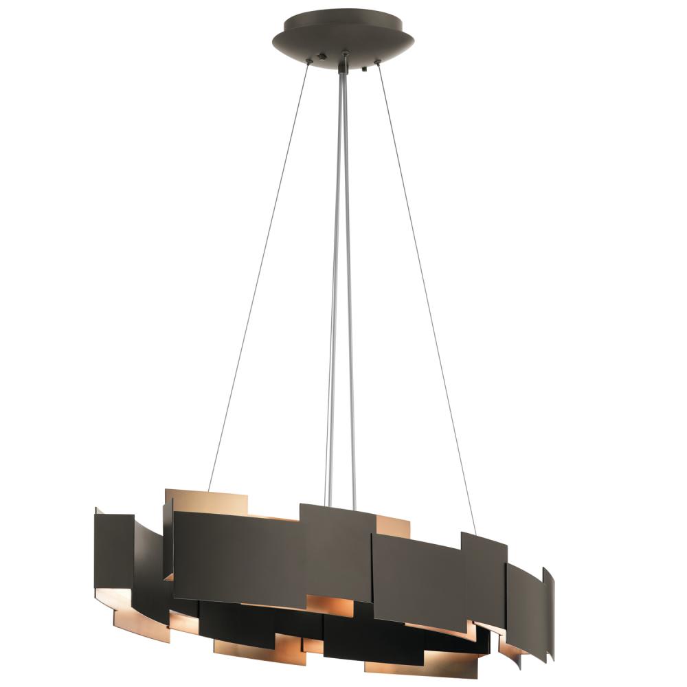 Moderne 16.25 inch LED Oval Chandelier/Pendant in Olde Bronze