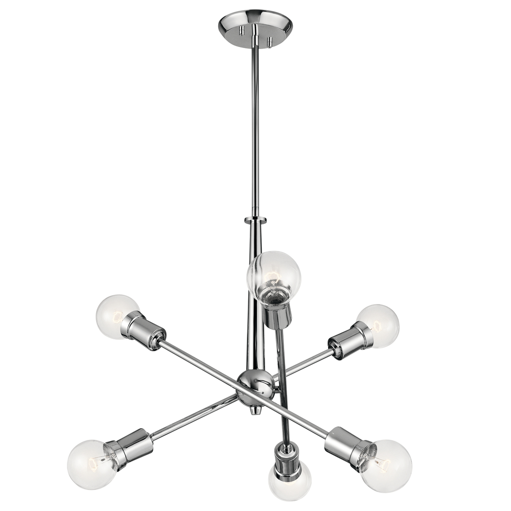 Armstrong 27.75" 6 Light Chandelier in Chrome