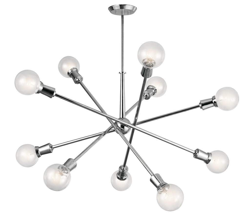 Armstrong 53.5" 10 Light Chandelier in Chrome