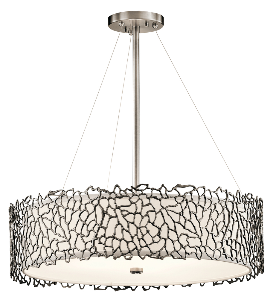 Silver Coral 4 Light Chandelier / Pendant Clasic Pewter
