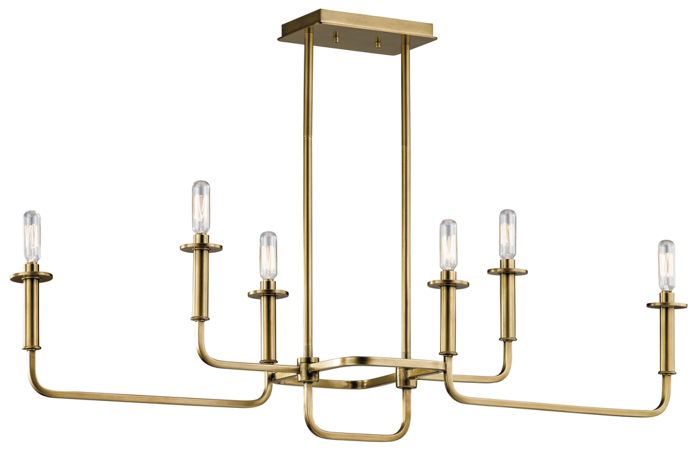 Alden 17.5" Linear Chandelier in Natural Brass