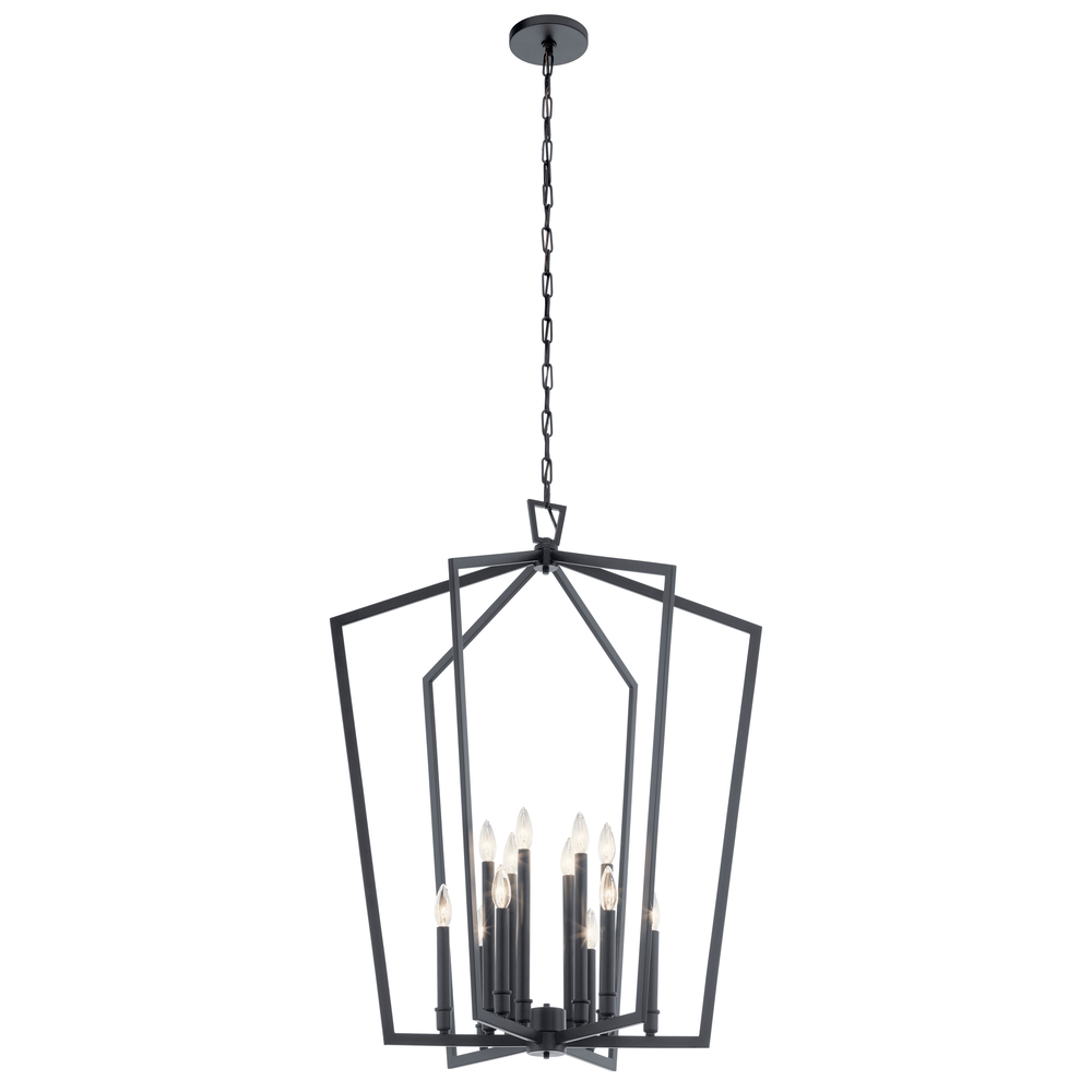 Abbotswell 12 Light Foyer Chandelier Black