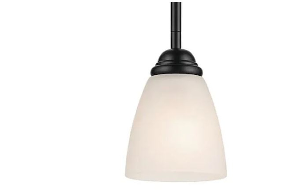 Jolie 1-Light Mini Pendant with Satin Etched Glass in Black