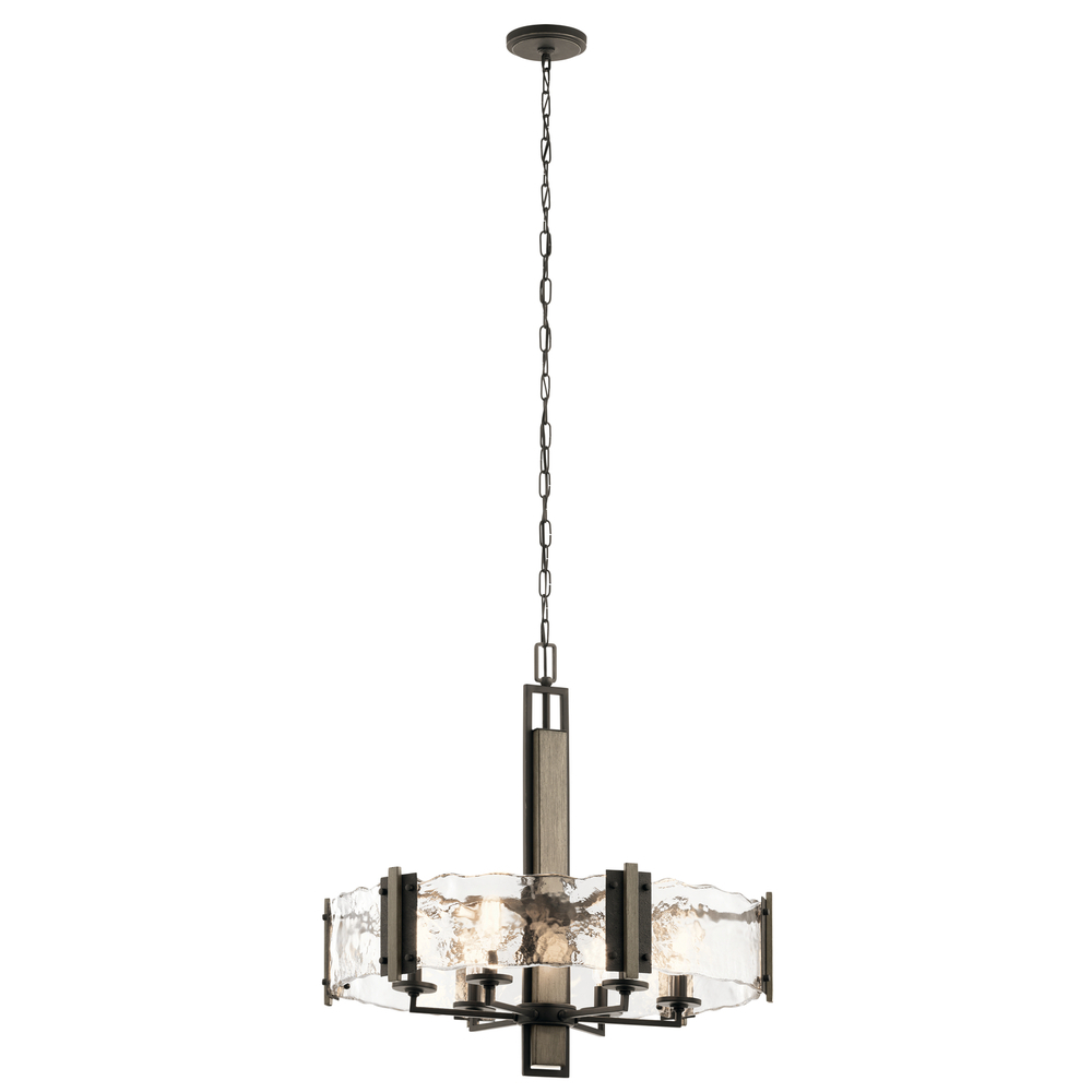 Aberdeen 26" 6 LT Chandelier with Piastra Glass