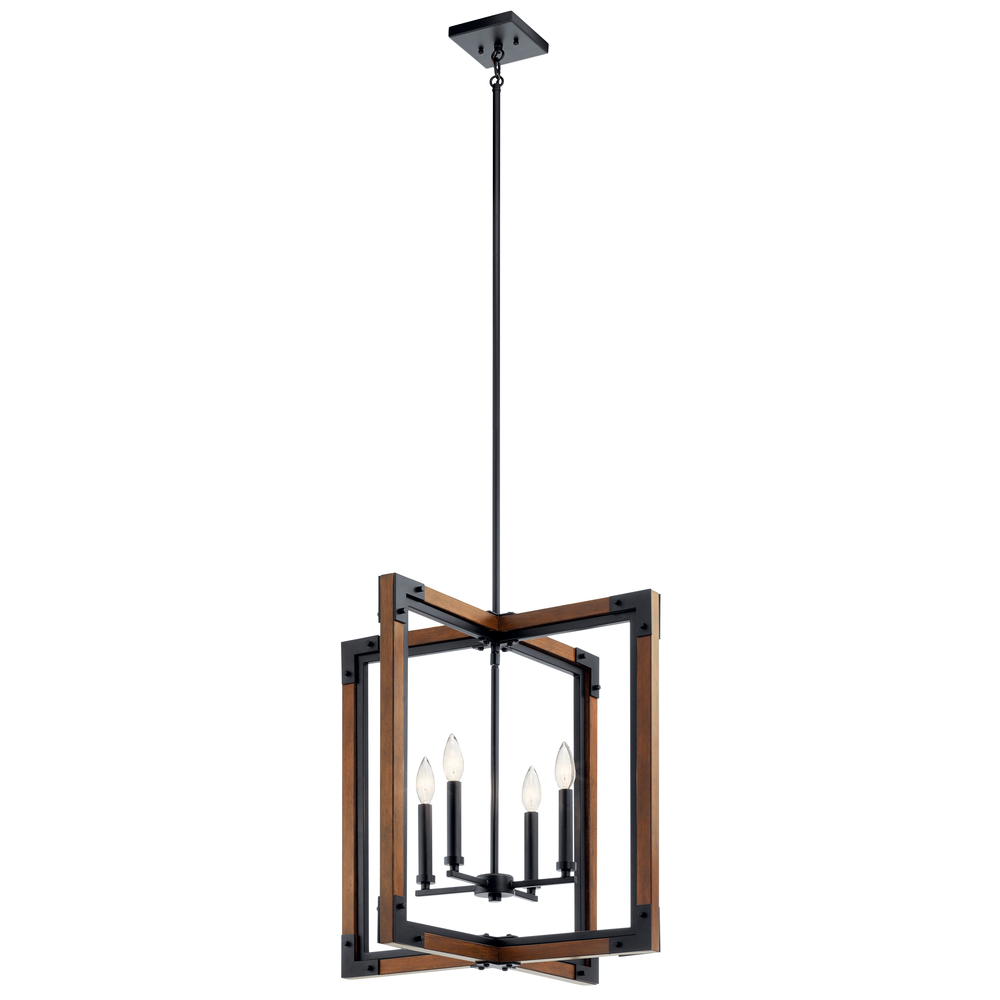 Marimount 4 Light Pendant Auburn Stained
