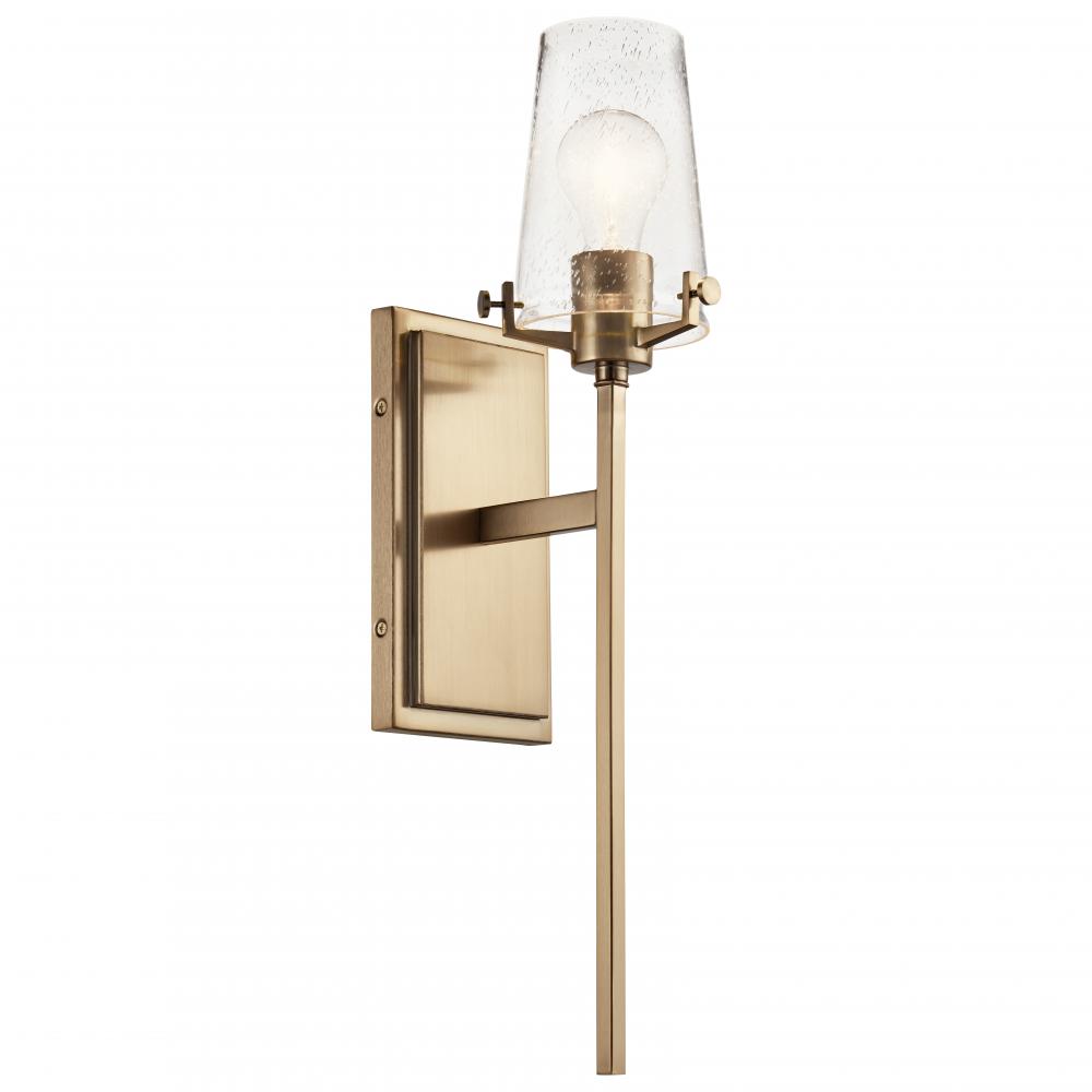 Alton 22" 1 Light Wall Sconce with Clear Seeded Glass in Champagne Bronze