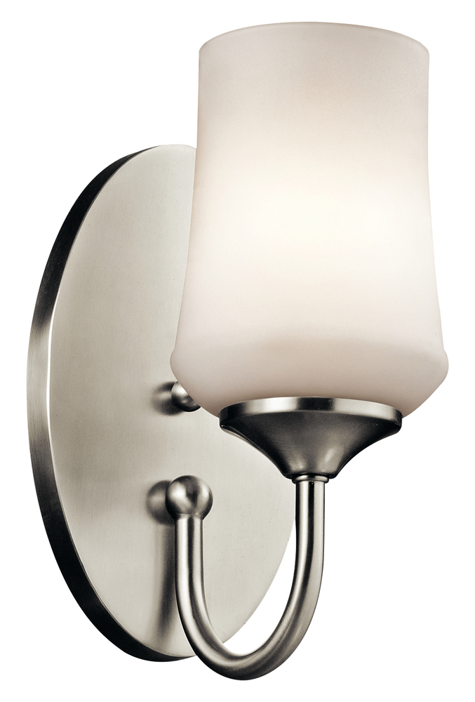Aubrey 10.75" 1 Light Wall Sconce with Satin Etched Cased Opal in Brushed Nickel