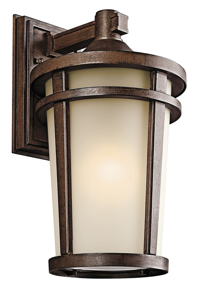 Atwood 17.75" 1 Light Outdoor Wall Light with Light Umber Mist and Brown Stone