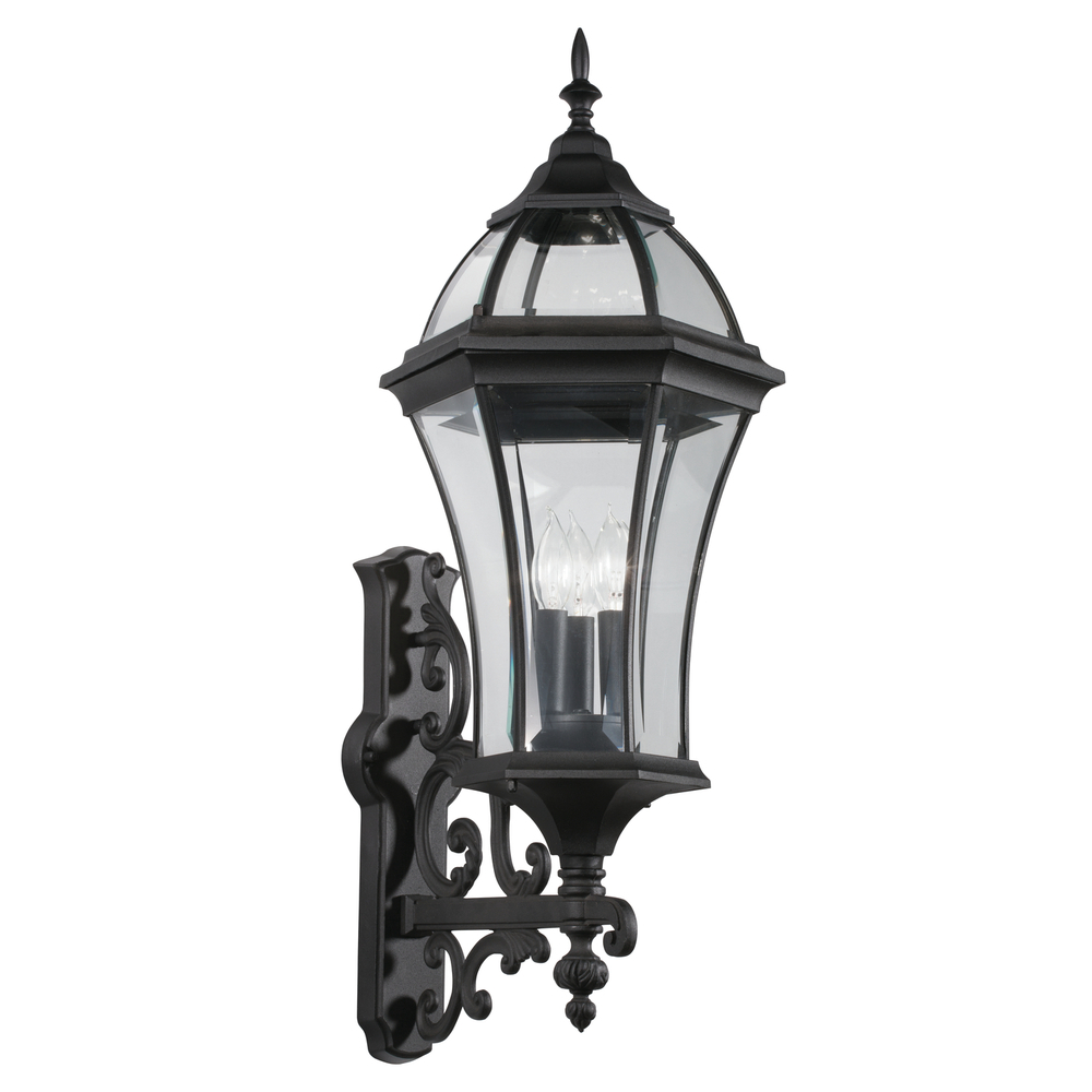 Townhouse 3 Light Wall Light Black
