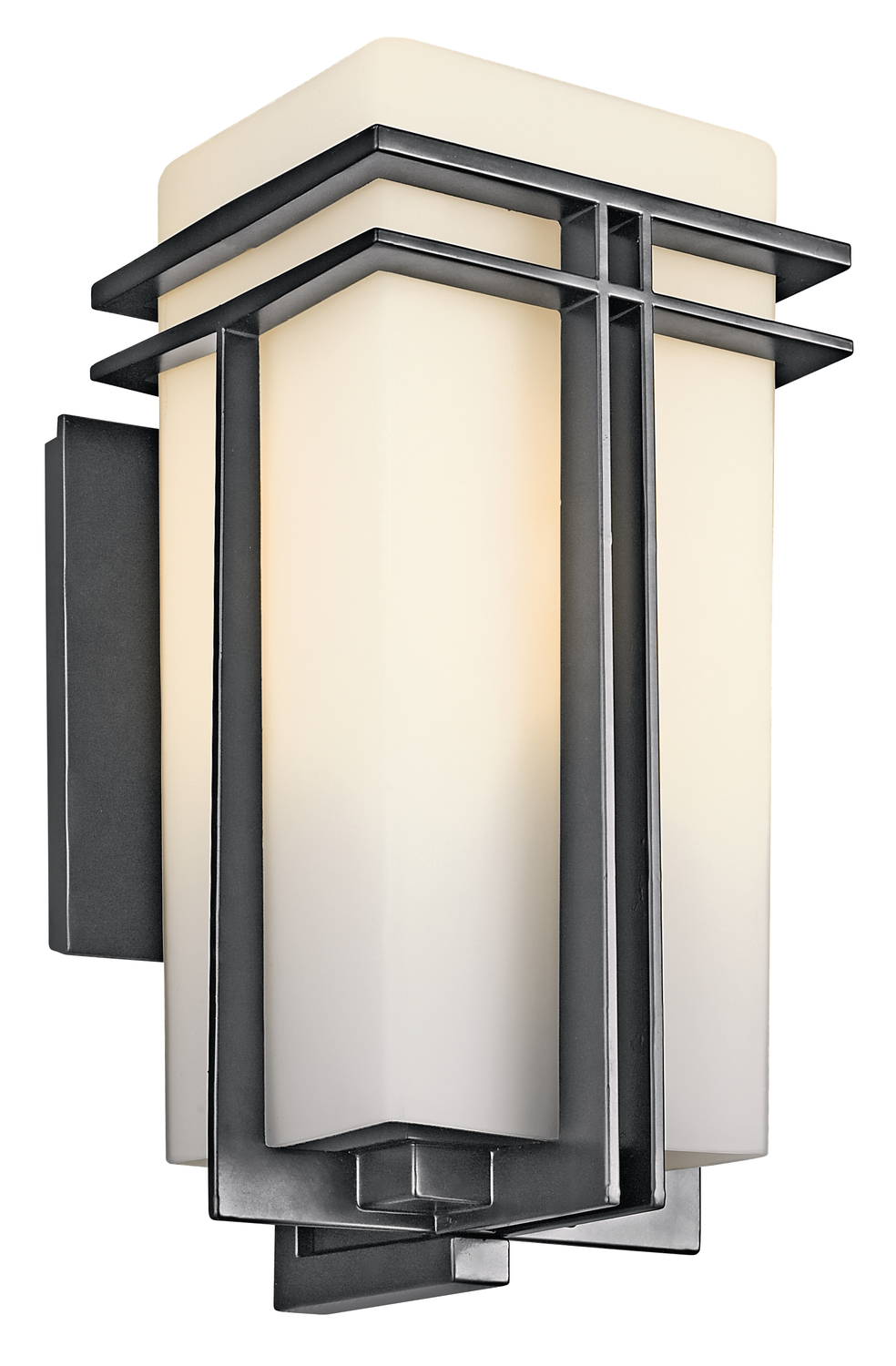 Tremillo 17.25" 1 Light Outdoor Wall Light with Satin Etched Cased Opal in Black