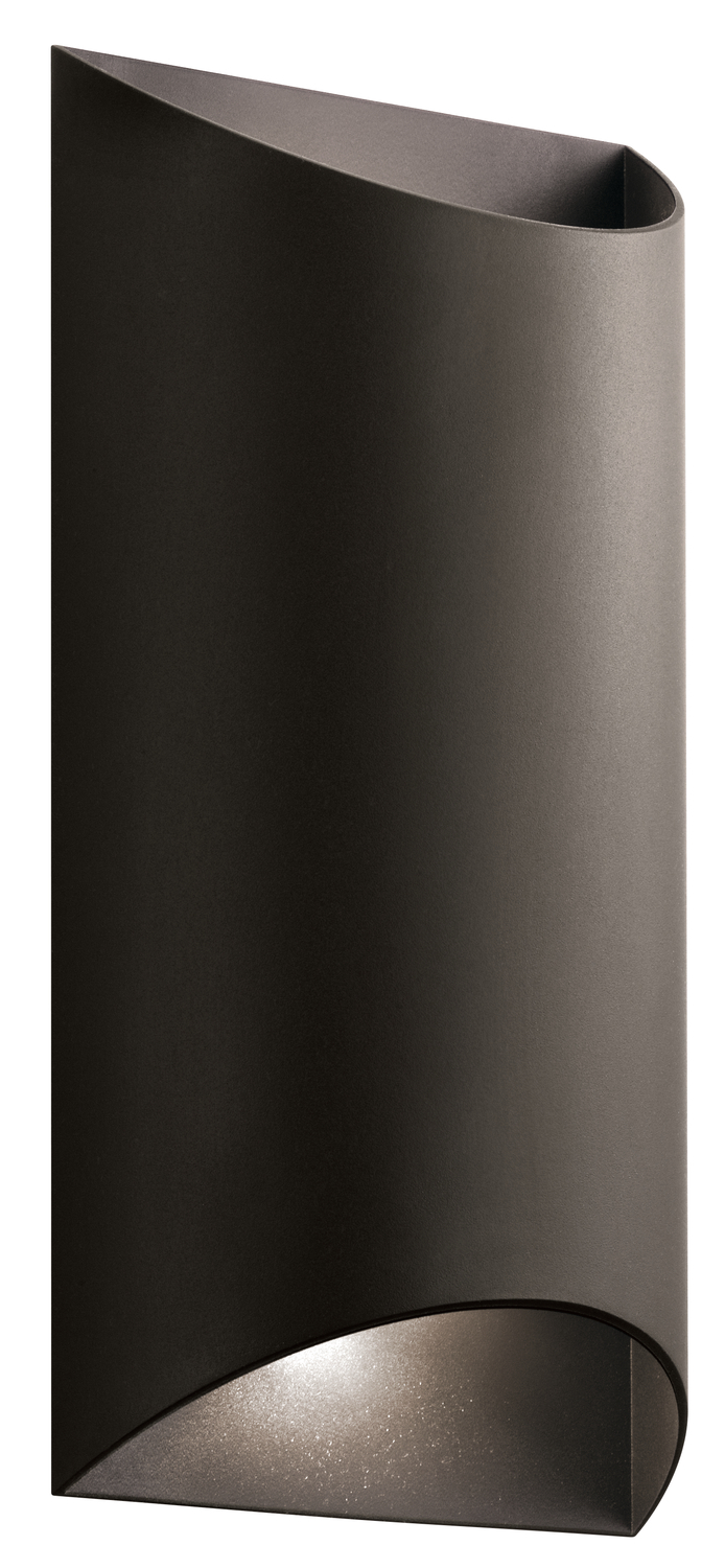 Wesley 14" LED Outdoor 2 Light Wall Light in Textured Architectural Bronze