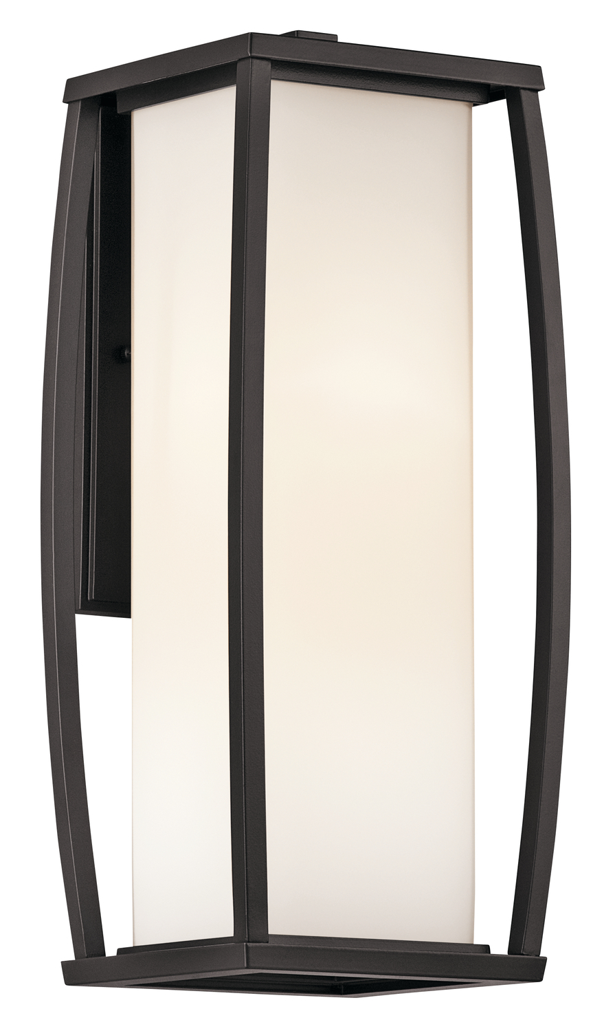 Bowen 18" 2 Light Outdoor Wall Light with Satin Etched Cased Opal Glass in Architectural Bronze